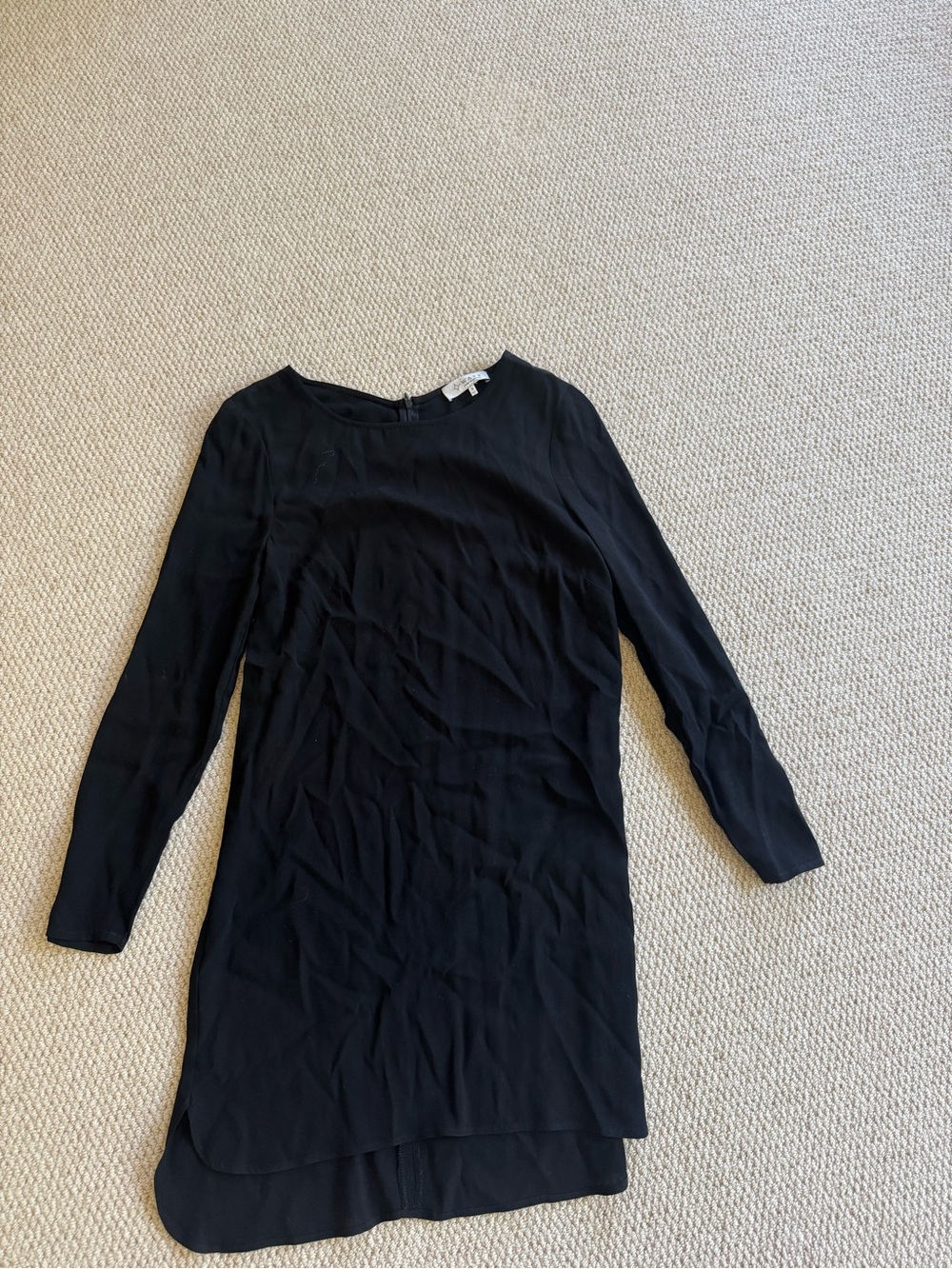 Nordstrom Wayf Black Long Sleeve Slip-Dress